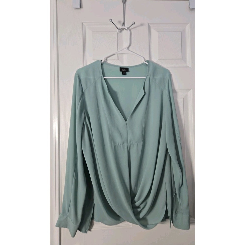 Massimo Womans Blouse‎ Size XL Mint Green
